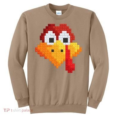 Thanksgiving Master Builder Turkey Face Building Blocks Sweatshirt