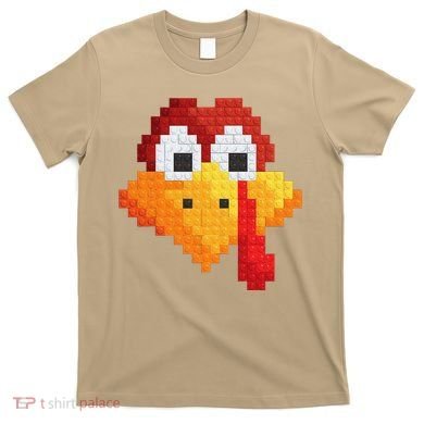 Thanksgiving Master Builder Turkey Face Building Blocks T-Shirt