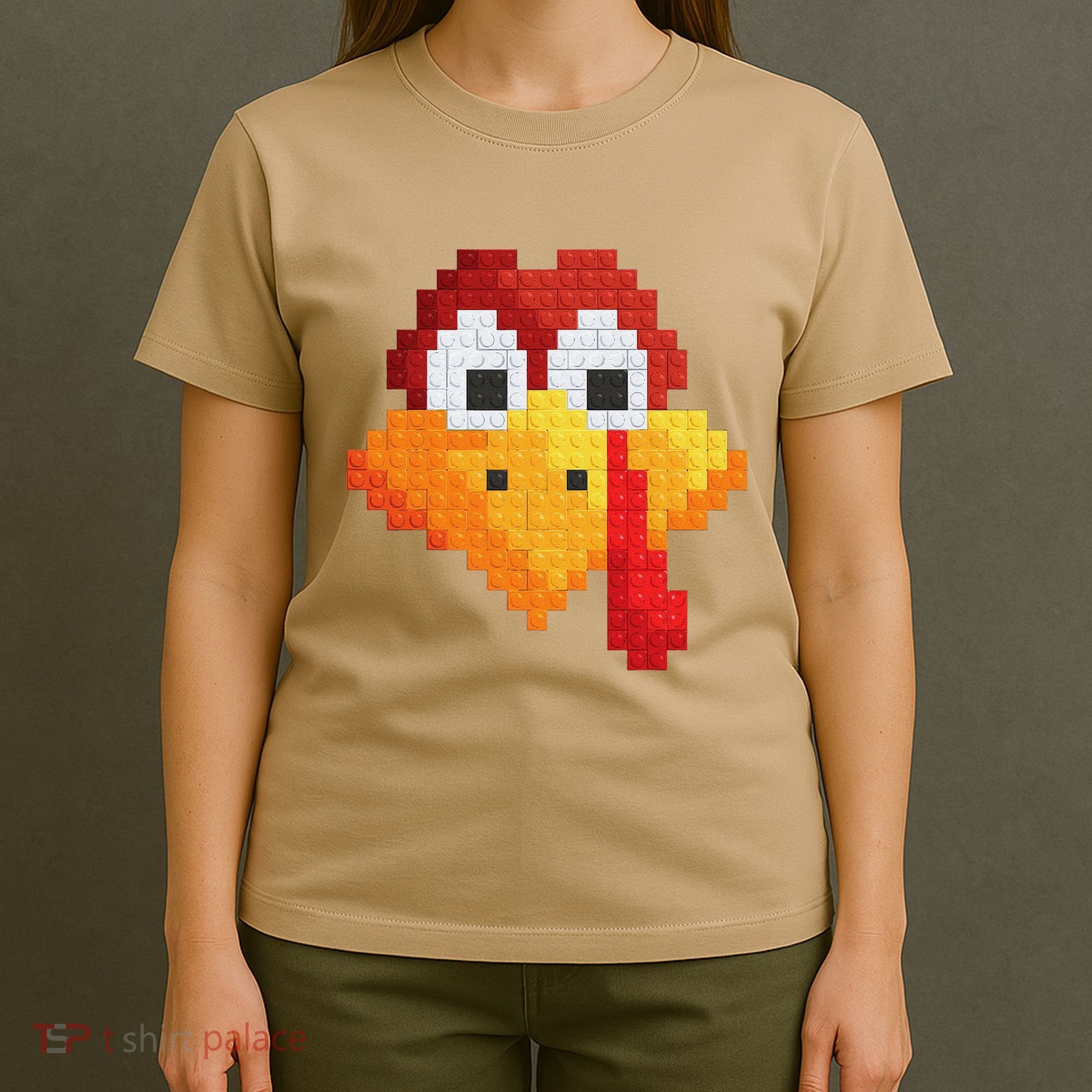 Thanksgiving Master Builder Turkey Face Building Blocks T-Shirt