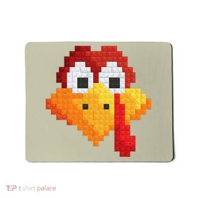 Thanksgiving Master Builder Turkey Face Building Blocks Mousepad