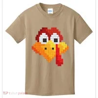 Thanksgiving Master Builder Turkey Face Building Blocks Kids T-Shirt thumb 0