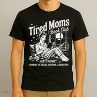 Tired Moms Book Club Reading Mom Book Lovers Mother's Day T-Shirt thumb 3