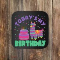 Todays My Birthday Llama Party Coaster thumb 0
