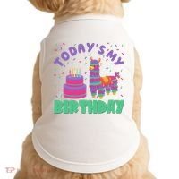 Todays My Birthday Llama Party Doggie Tank thumb 0