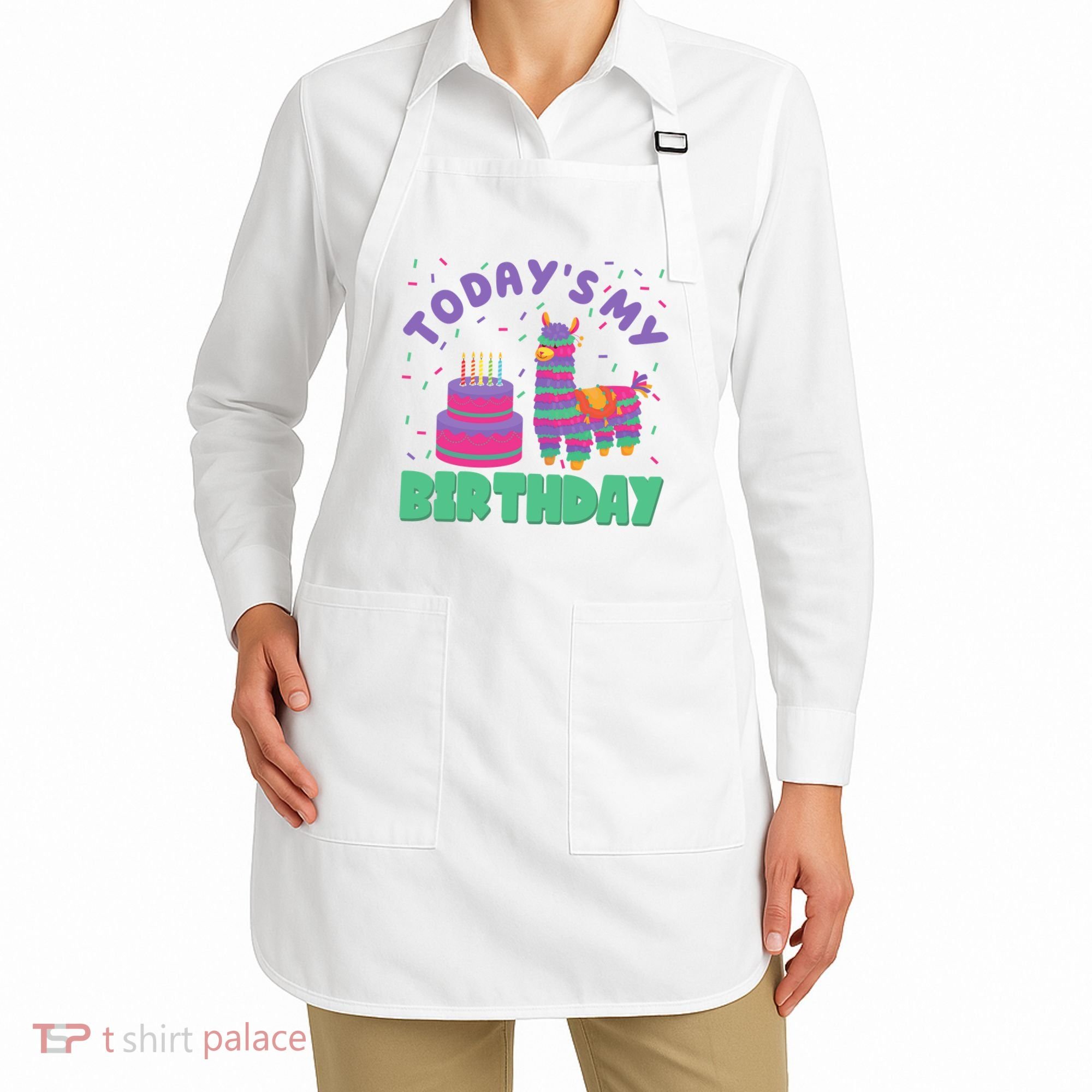 Todays My Birthday Llama Party Apron
