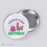 Todays My Birthday Llama Party Button thumb 0