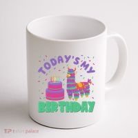 Todays My Birthday Llama Party Coffee Mug thumb 1