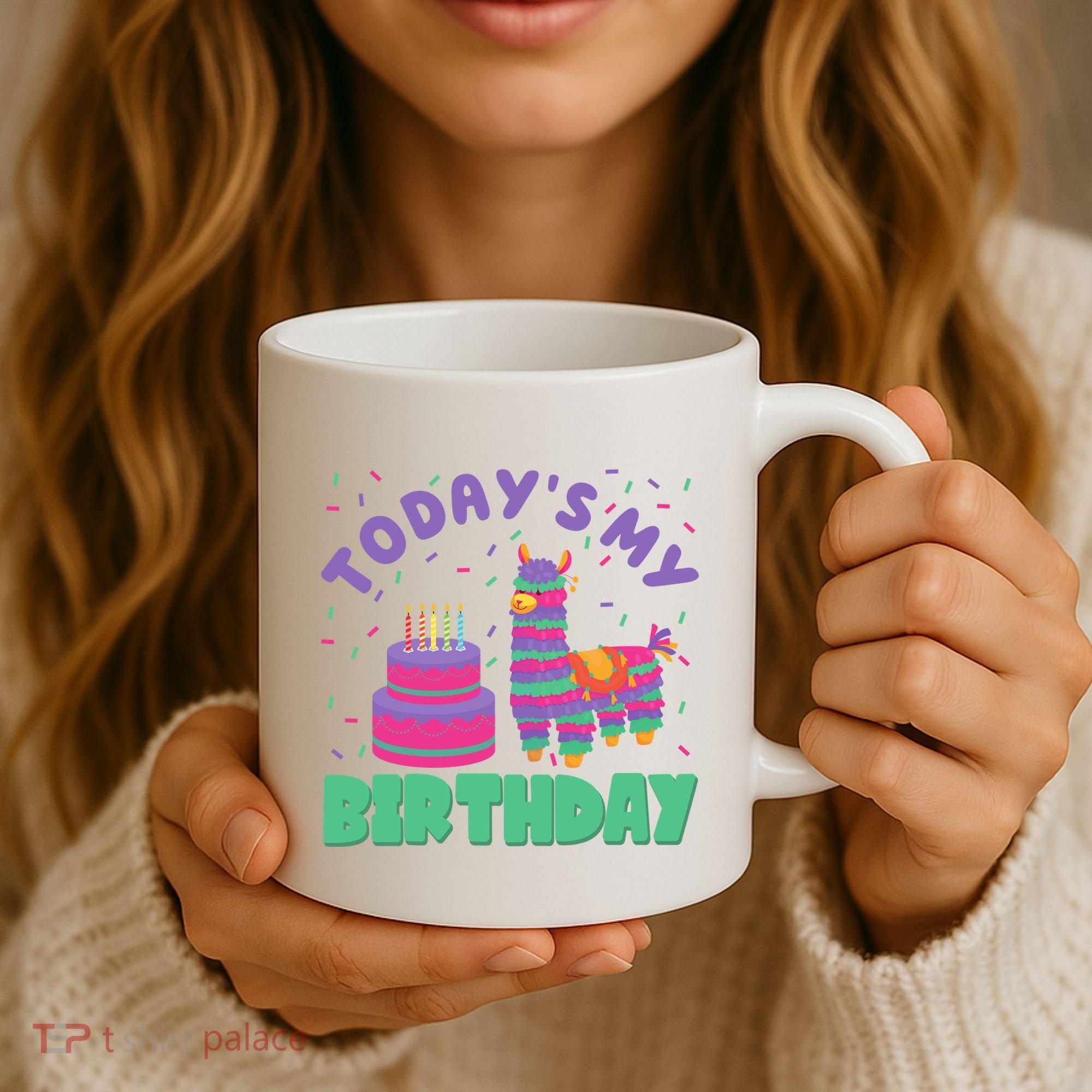 Todays My Birthday Llama Party Coffee Mug