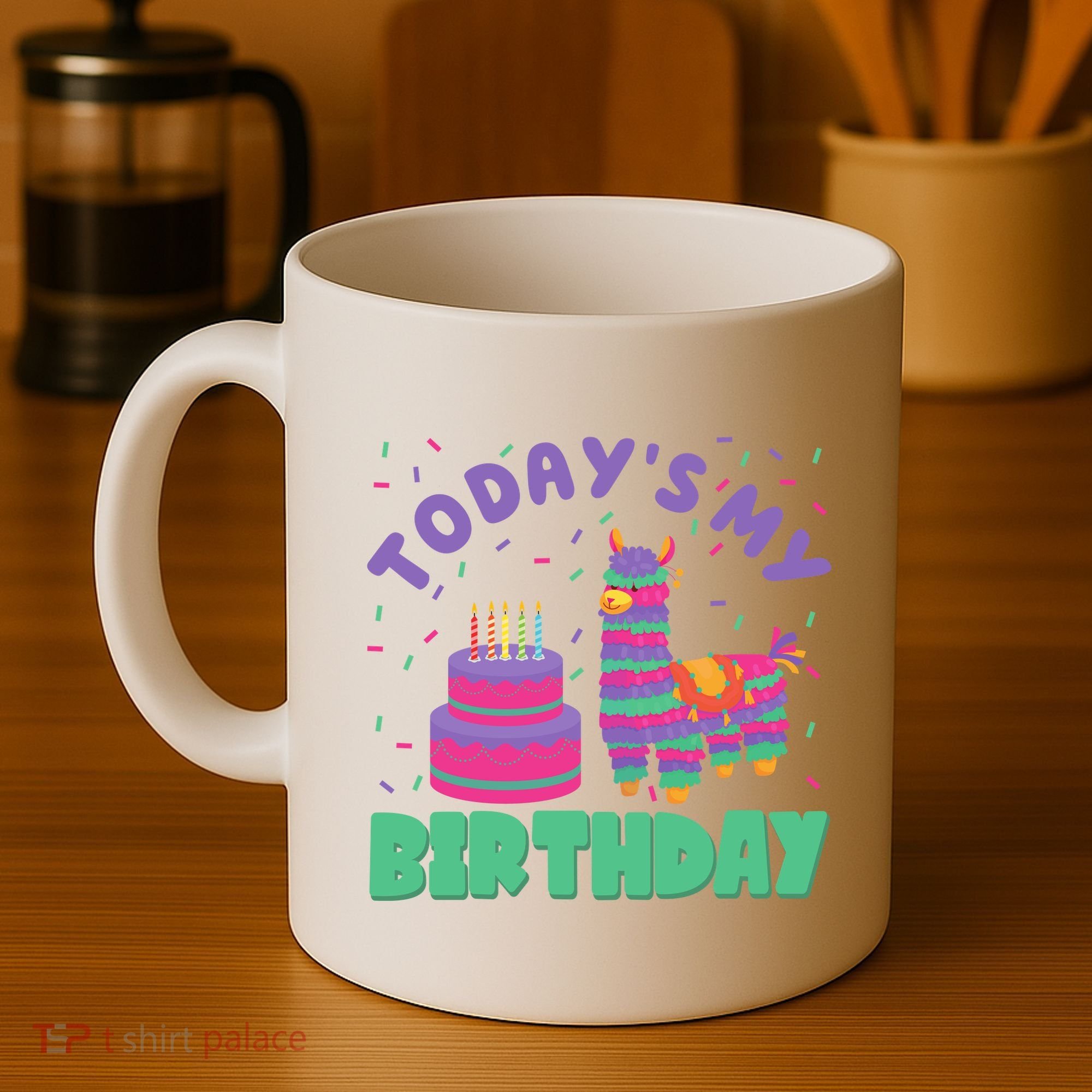 Todays My Birthday Llama Party Coffee Mug