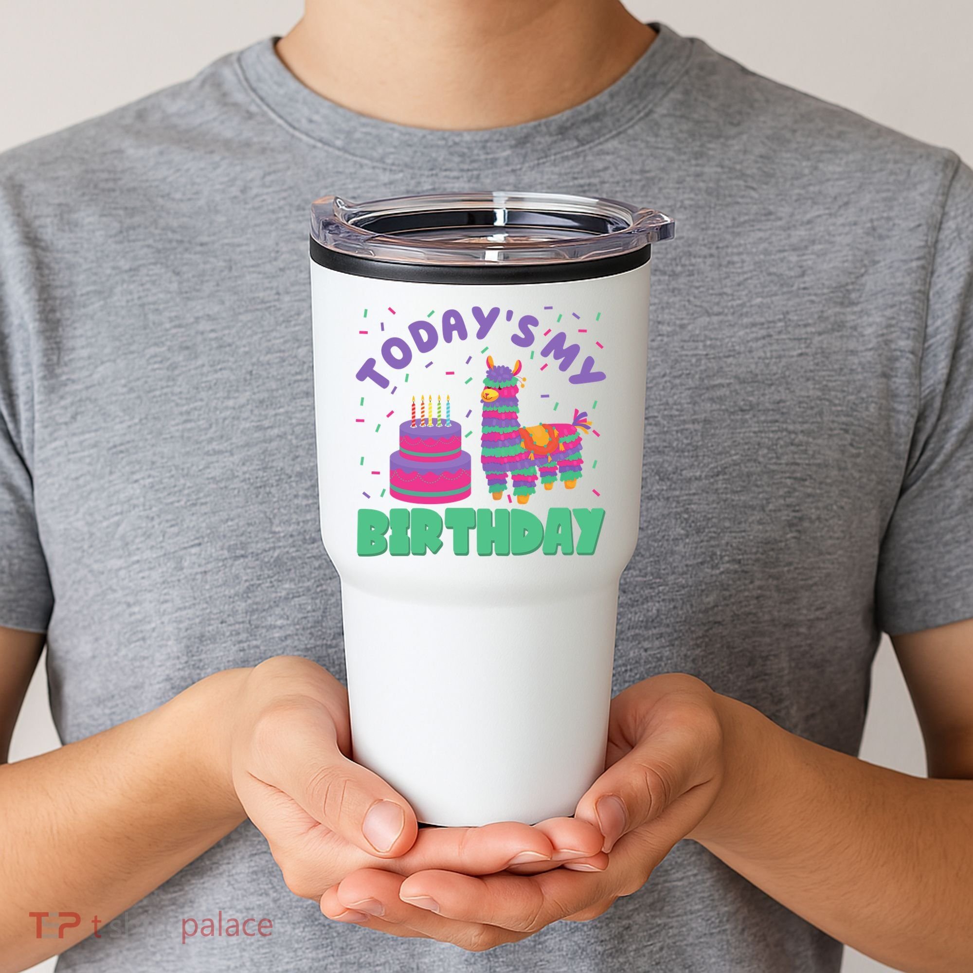Todays My Birthday Llama Party Tumbler