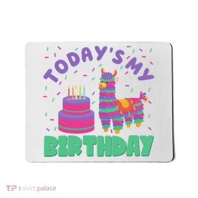 Todays My Birthday Llama Party Mousepad