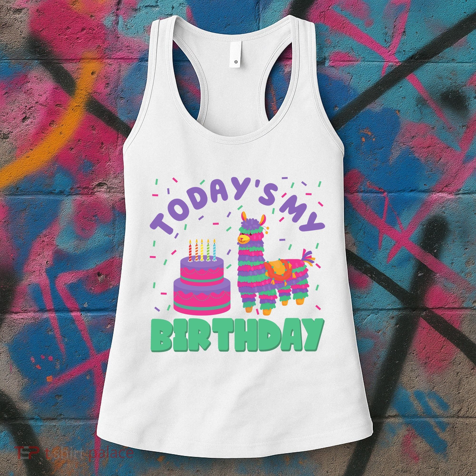 Todays My Birthday Llama Party Women's Tank Top