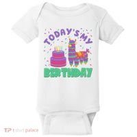 Todays My Birthday Llama Party Baby Bodysuit thumb 0