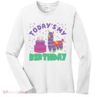 Todays My Birthday Llama Party Women's Long Sleeve Shirt thumb 0