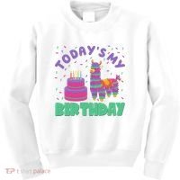 Todays My Birthday Llama Party Kids Sweatshirt thumb 0
