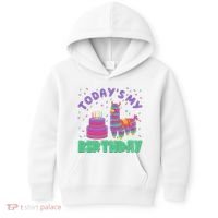 Todays My Birthday Llama Party Kids Hoodie thumb 0