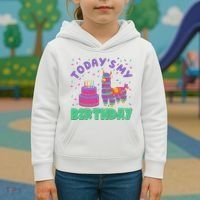 Todays My Birthday Llama Party Kids Hoodie thumb 3
