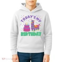Todays My Birthday Llama Party Kids Hoodie thumb 4