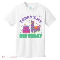Todays My Birthday Llama Party Kids T-Shirt thumb 0