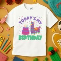Todays My Birthday Llama Party Kids T-Shirt thumb 3