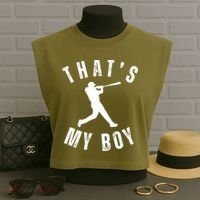 Thats My Boy Baseball Mom Cute Baseball Mom Garment-Dyed Women's Muscle Tee thumb 3