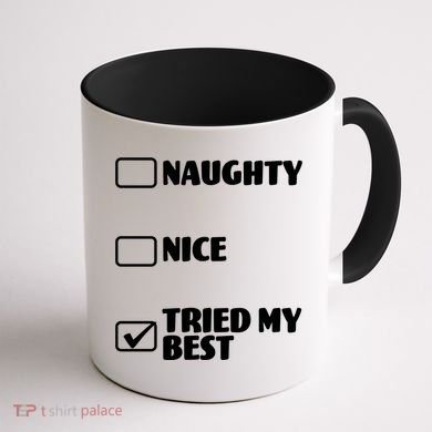 Tried My Best, Funny Check List Design Coffee Mug back