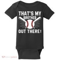 That's My Brother Out There Baseball Player Baby Bodysuit thumb 0