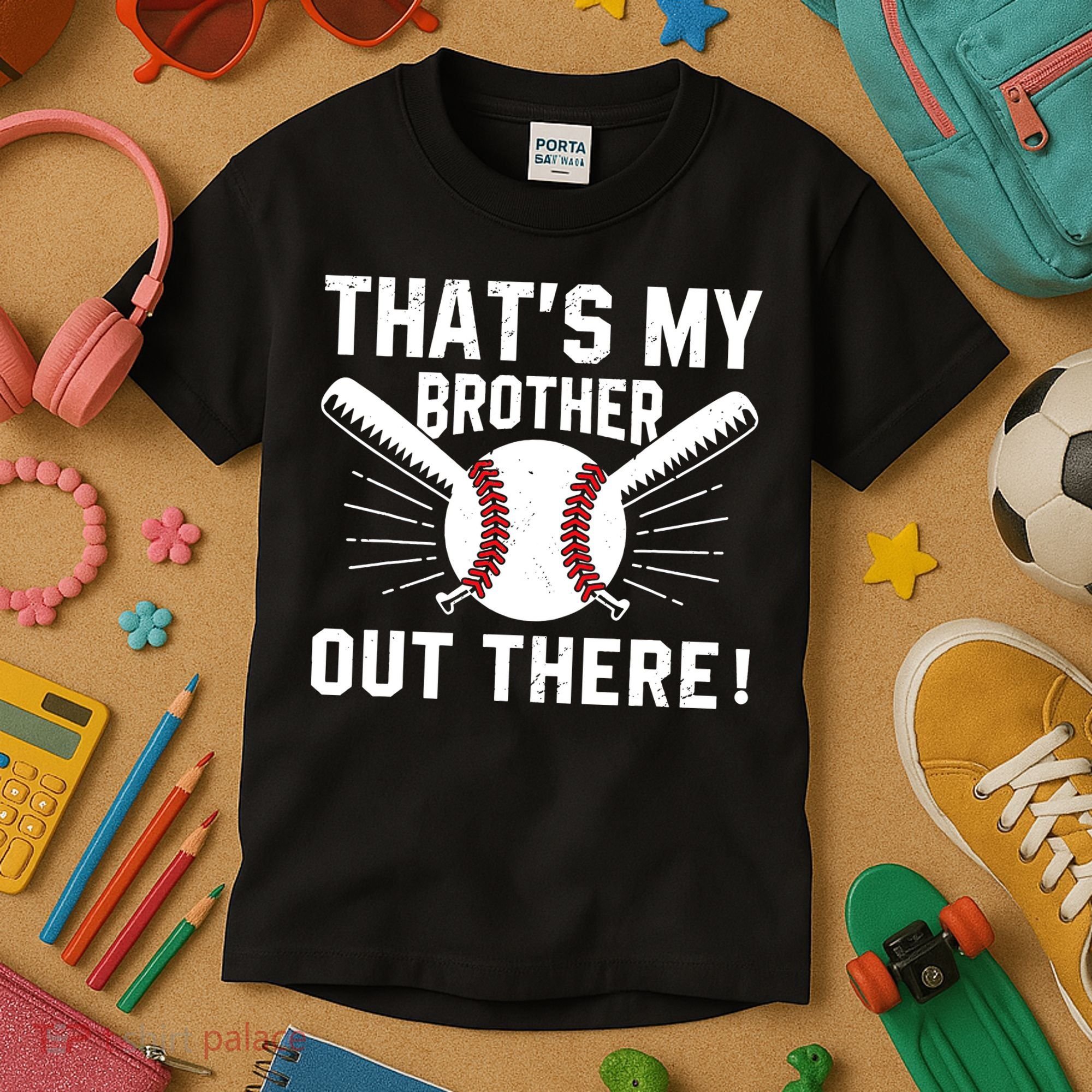 That's My Brother Out There Baseball Player Kids T-Shirt