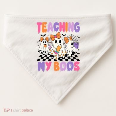 Teaching My Boos Coquette Ghost Teacher USA-Made Doggie Bandana