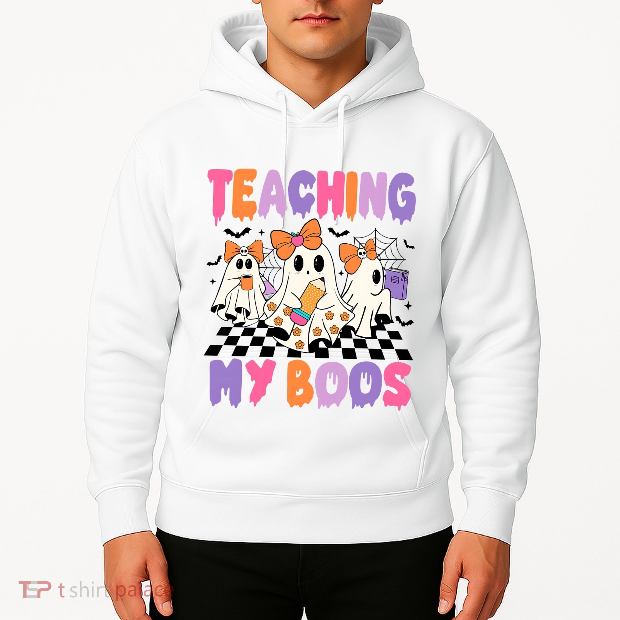 Teaching My Boos Coquette Ghost Teacher Hoodie