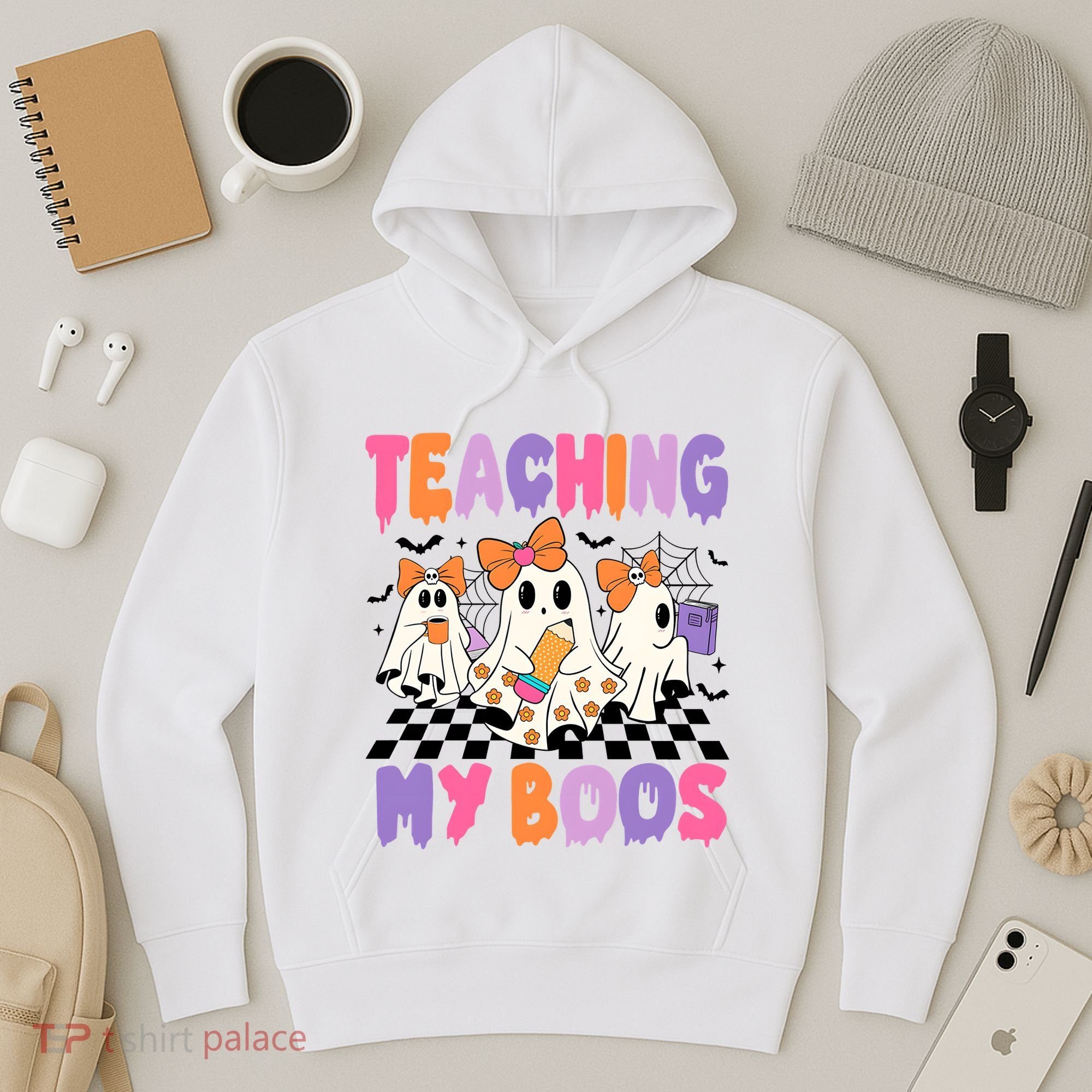 Teaching My Boos Coquette Ghost Teacher Hoodie