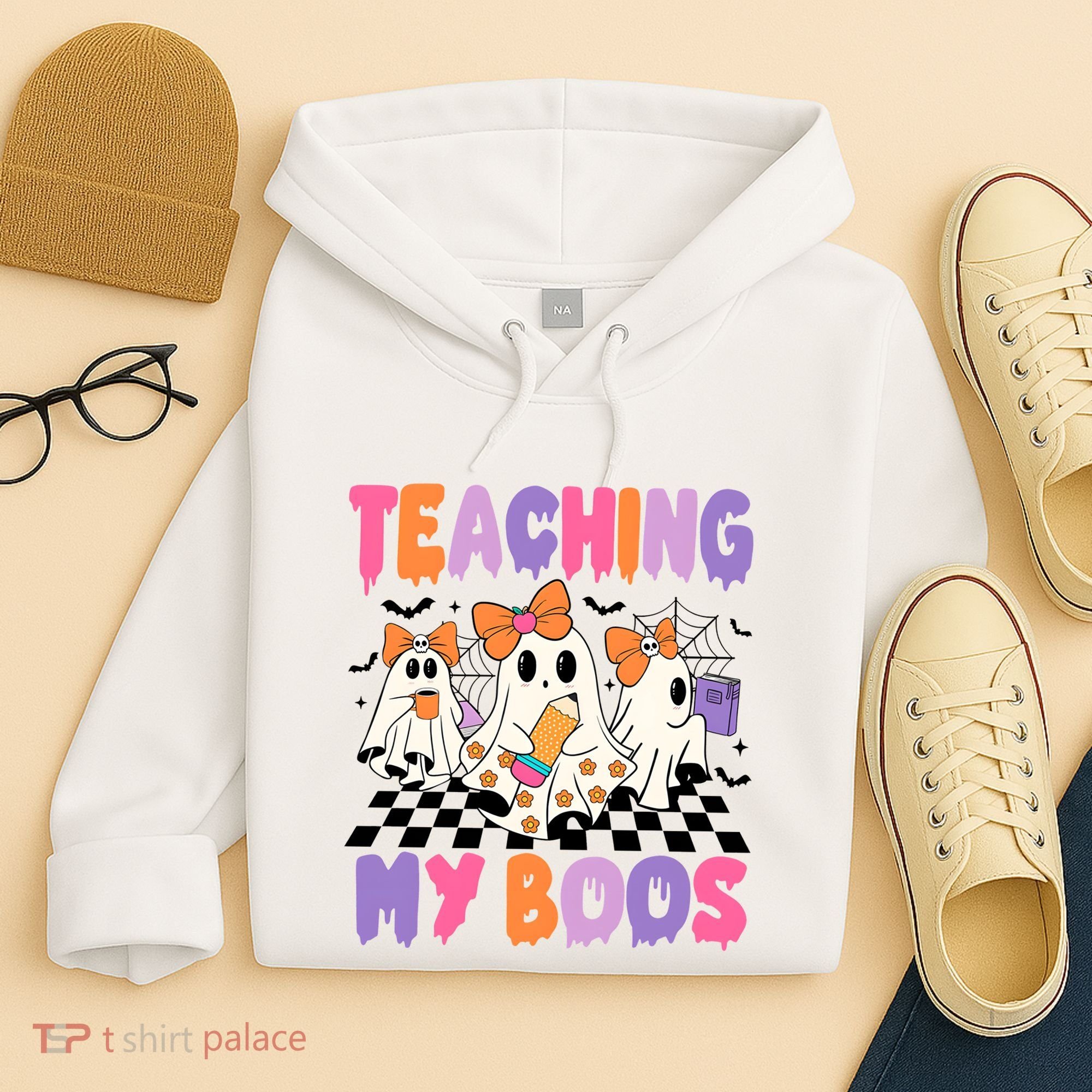 Teaching My Boos Coquette Ghost Teacher Hoodie