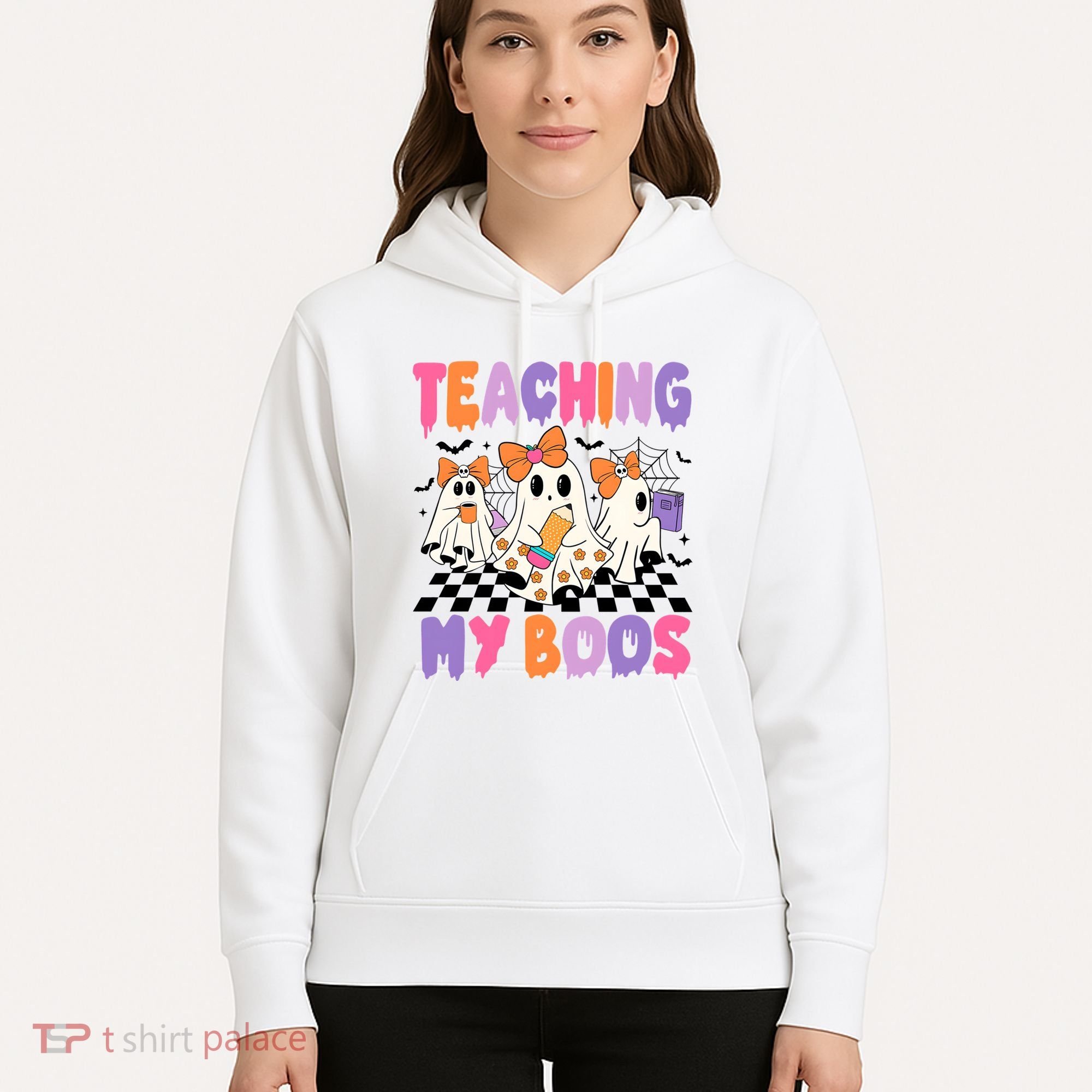 Teaching My Boos Coquette Ghost Teacher Hoodie