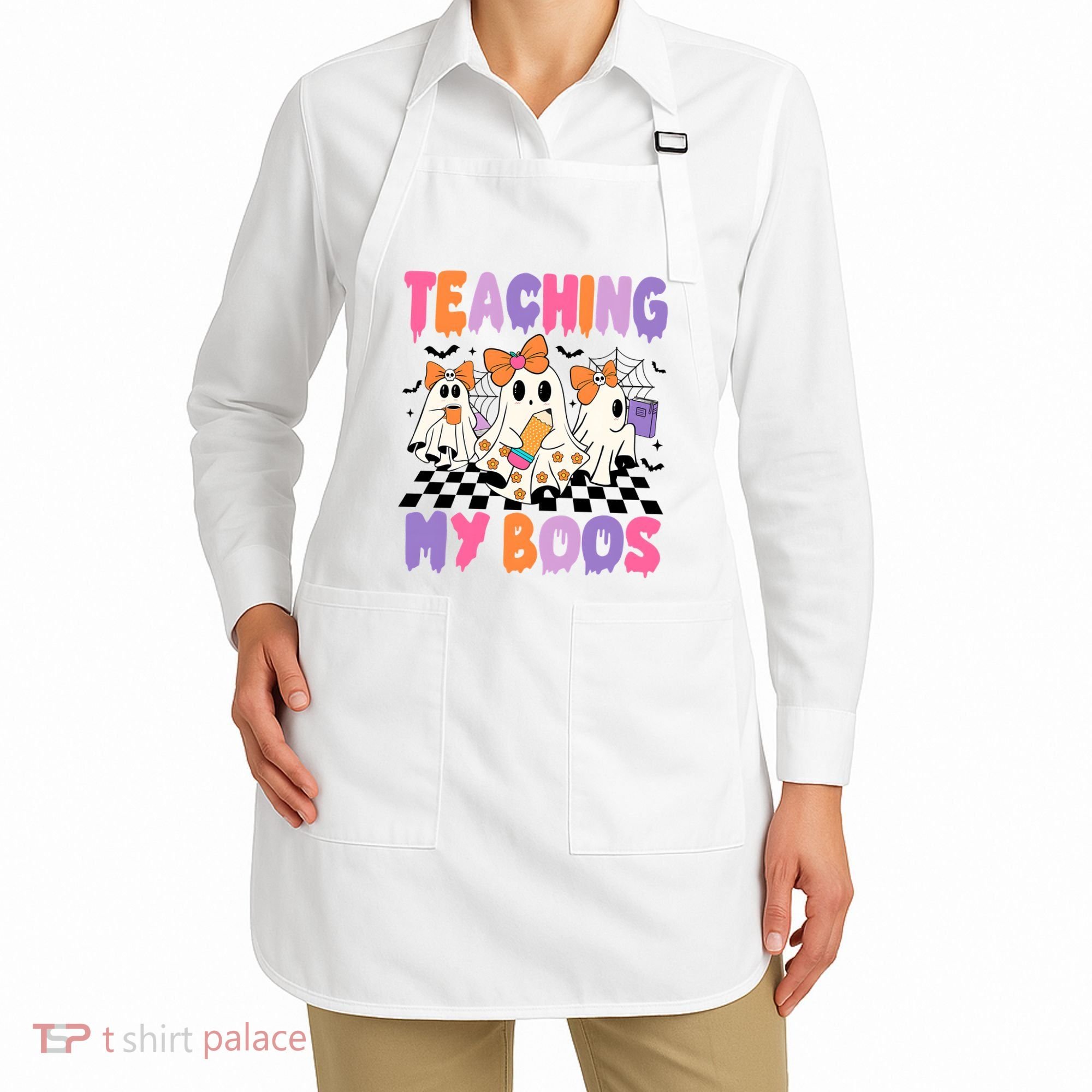 Teaching My Boos Coquette Ghost Teacher Apron