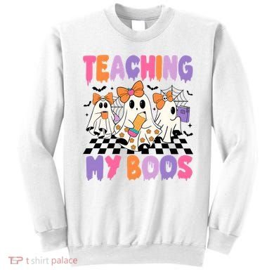 Teaching My Boos Coquette Ghost Teacher Sweatshirt