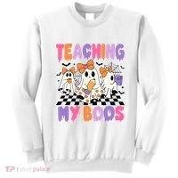 Teaching My Boos Coquette Ghost Teacher Sweatshirt thumb 0