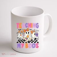 Teaching My Boos Coquette Ghost Teacher Coffee Mug thumb 1