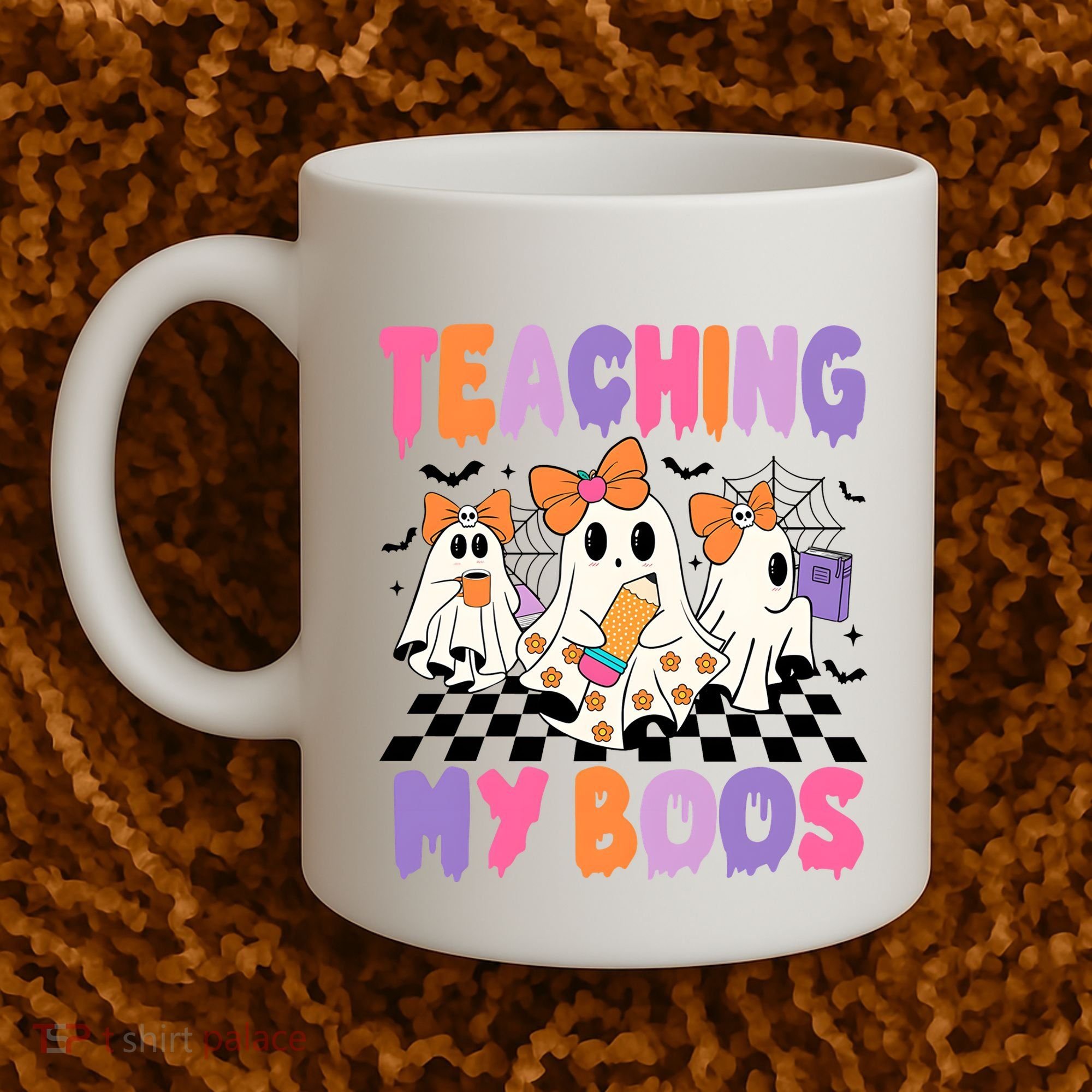 Teaching My Boos Coquette Ghost Teacher Coffee Mug