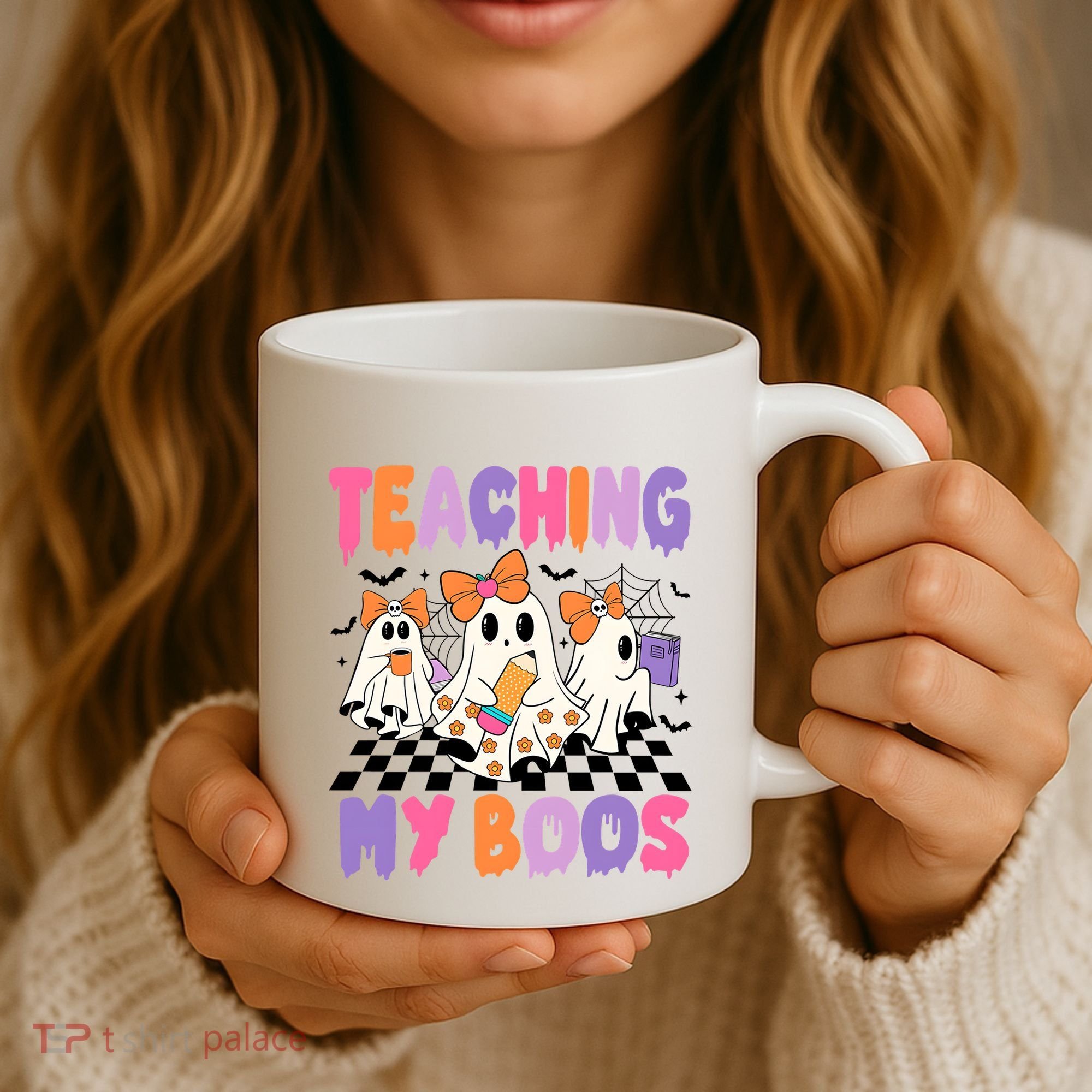 Teaching My Boos Coquette Ghost Teacher Coffee Mug