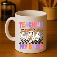 Teaching My Boos Coquette Ghost Teacher Coffee Mug thumb 4