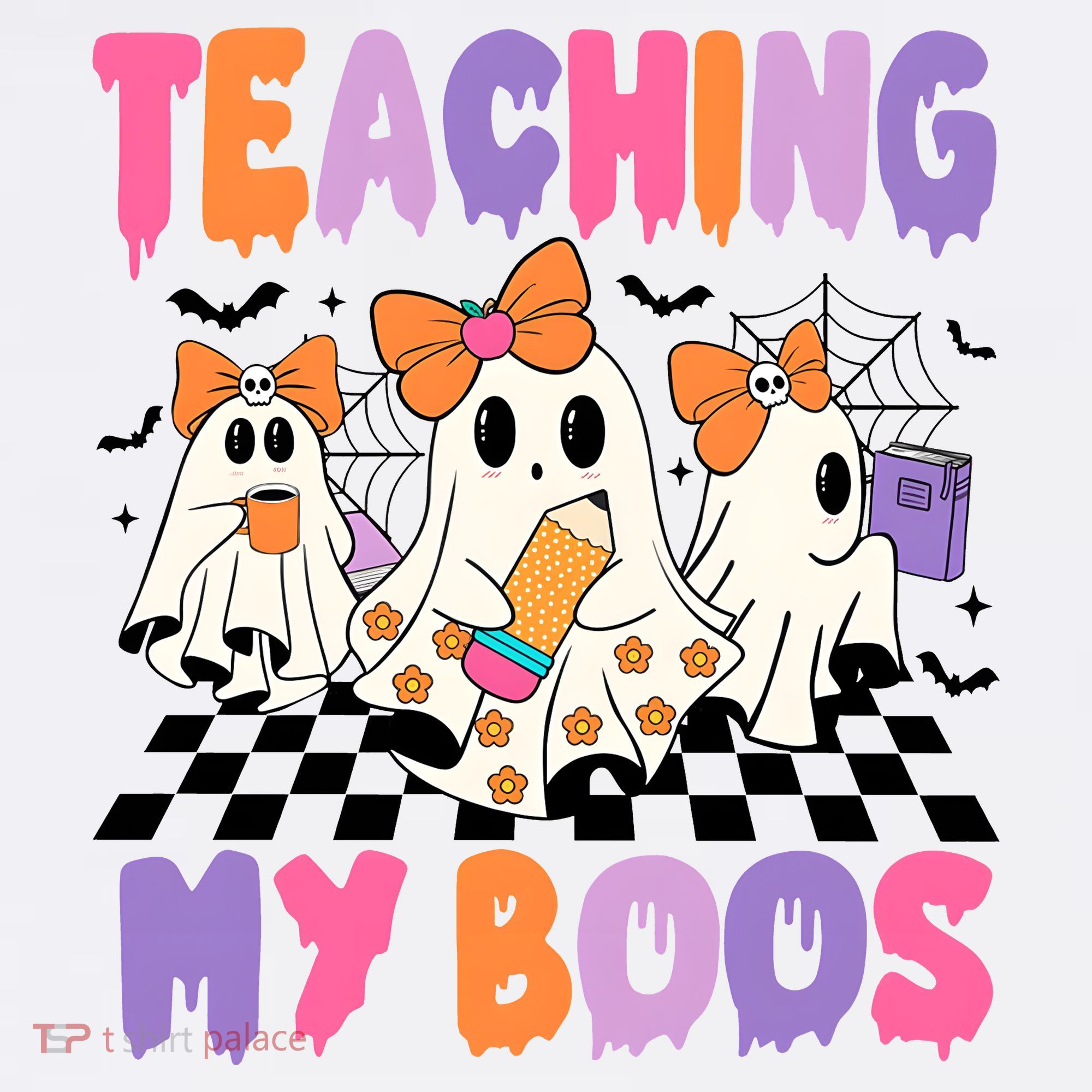 Teaching My Boos Coquette Ghost Teacher Women's Hoodie