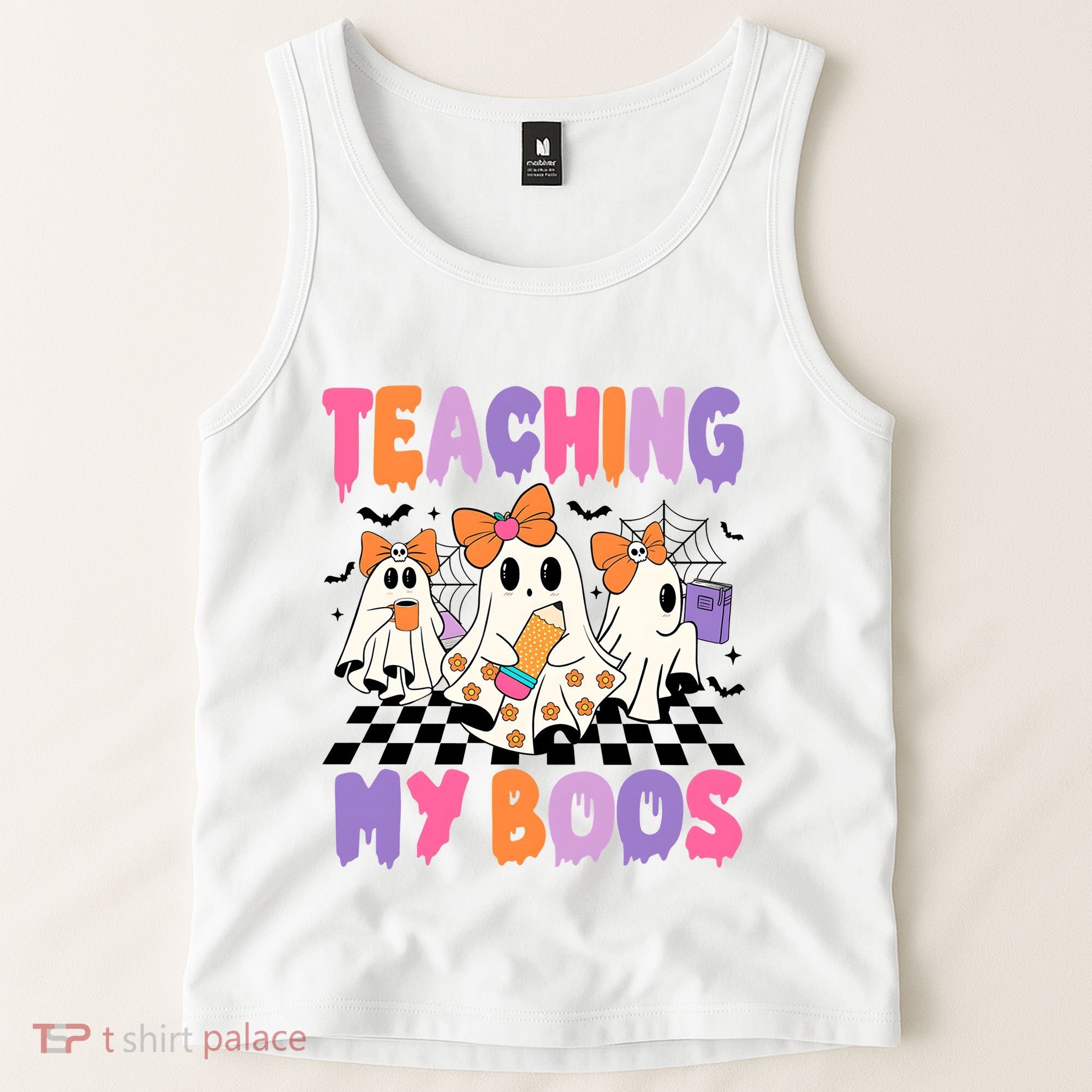 Teaching My Boos Coquette Ghost Teacher Tank Top