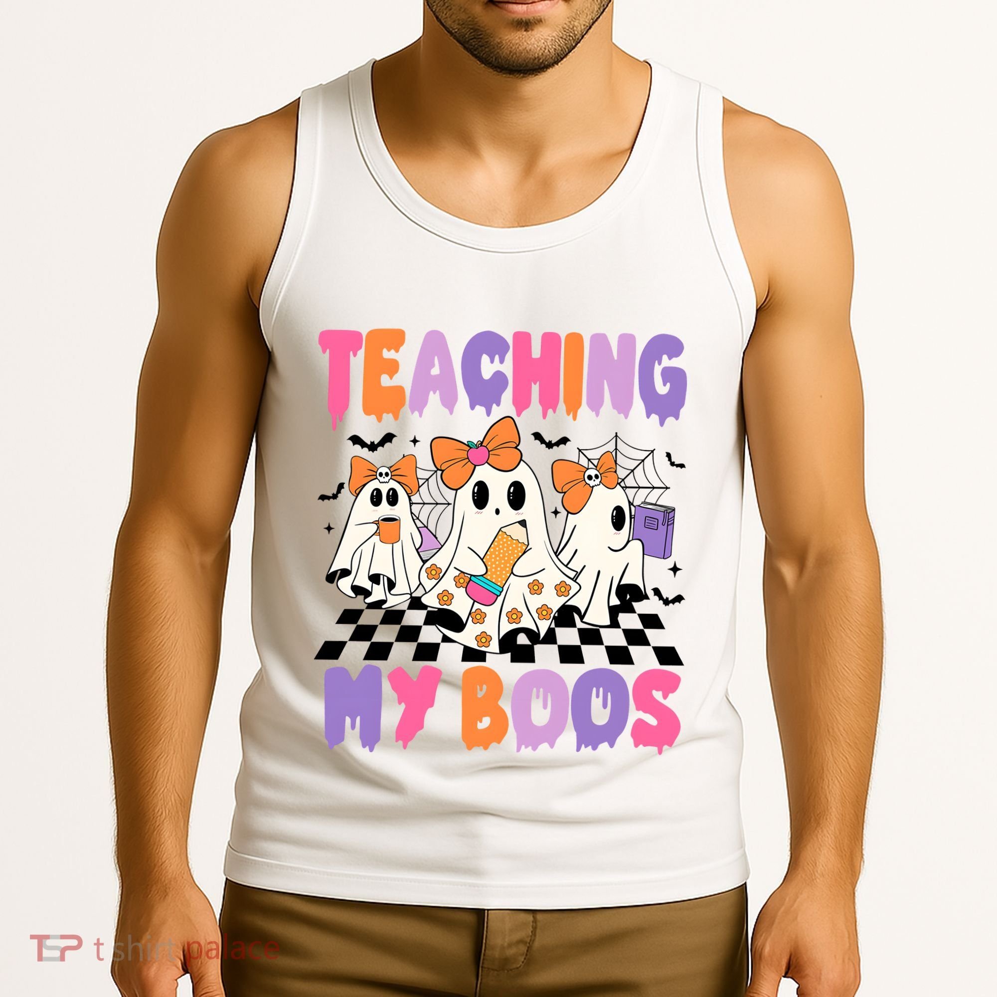 Teaching My Boos Coquette Ghost Teacher Tank Top