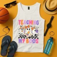 Teaching My Boos Coquette Ghost Teacher Tank Top thumb 4