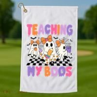 Teaching My Boos Coquette Ghost Teacher Golf Towel thumb 1