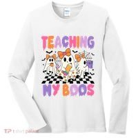 Teaching My Boos Coquette Ghost Teacher Women's Long Sleeve Shirt thumb 0