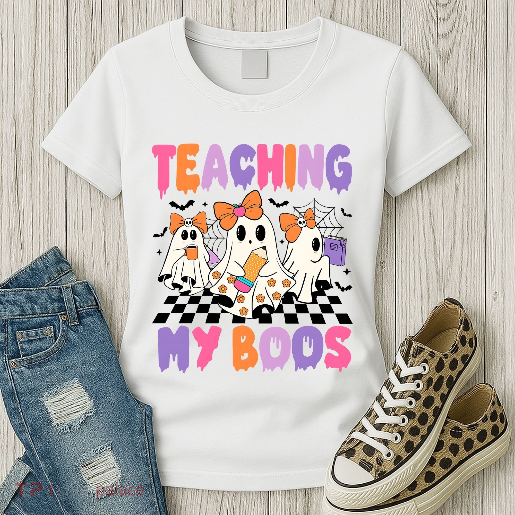 Teaching My Boos Coquette Ghost Teacher Women's T-Shirt