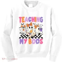 Teaching My Boos Coquette Ghost Teacher Kids Sweatshirt thumb 0