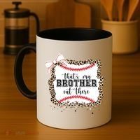 Thats My Brother Out There Cute Baseball Game Day Coffee Mug thumb 4