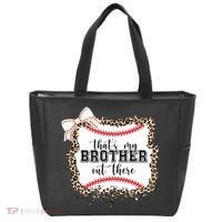 Thats My Brother Out There Cute Baseball Game Day Tote Bag thumb 0